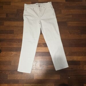 Ella Moss White Straight-Leg Pants
